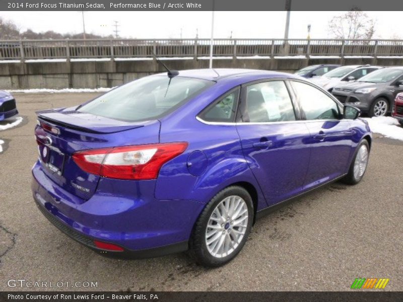 Performance Blue / Arctic White 2014 Ford Focus Titanium Sedan