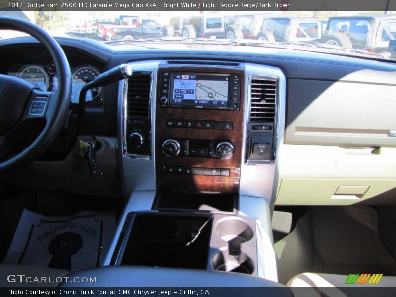 Bright White / Light Pebble Beige/Bark Brown 2012 Dodge Ram 2500 HD Laramie Mega Cab 4x4