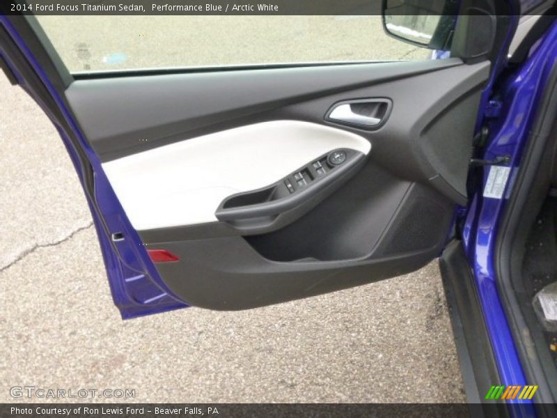 Performance Blue / Arctic White 2014 Ford Focus Titanium Sedan