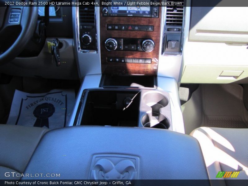 Bright White / Light Pebble Beige/Bark Brown 2012 Dodge Ram 2500 HD Laramie Mega Cab 4x4
