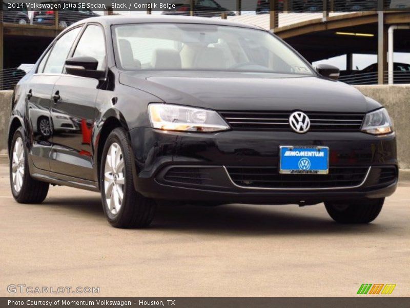 Black / Cornsilk Beige 2014 Volkswagen Jetta SE Sedan