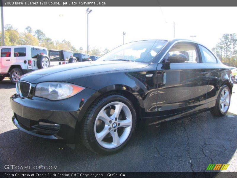 Jet Black / Savanna Beige 2008 BMW 1 Series 128i Coupe