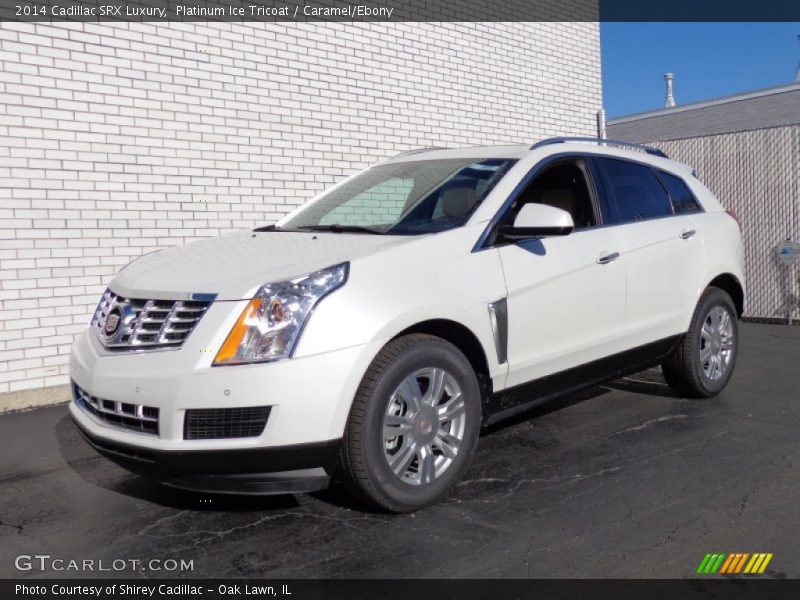 Platinum Ice Tricoat / Caramel/Ebony 2014 Cadillac SRX Luxury