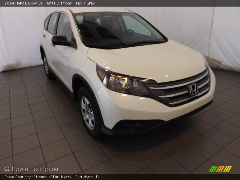 White Diamond Pearl / Gray 2014 Honda CR-V LX