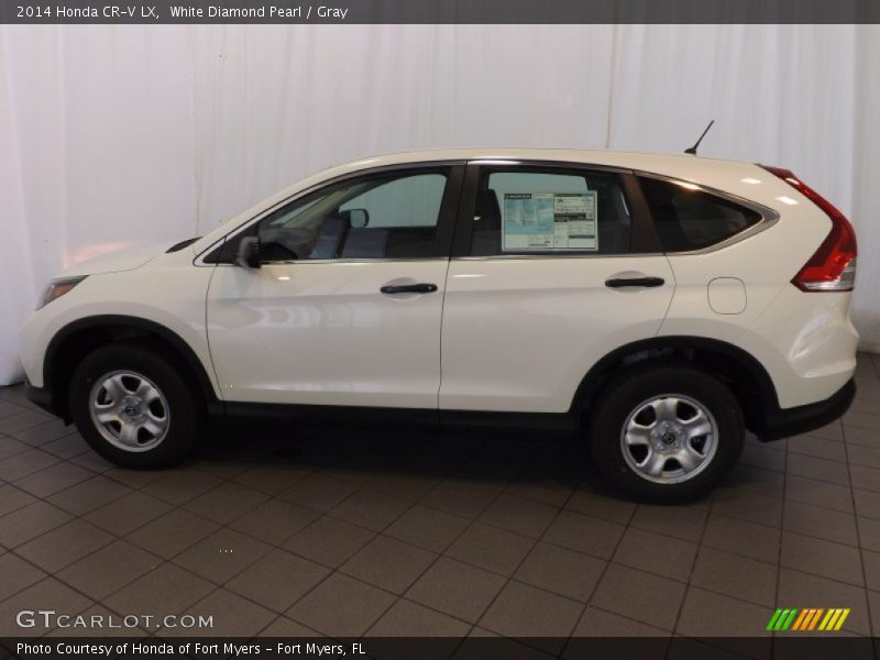 White Diamond Pearl / Gray 2014 Honda CR-V LX