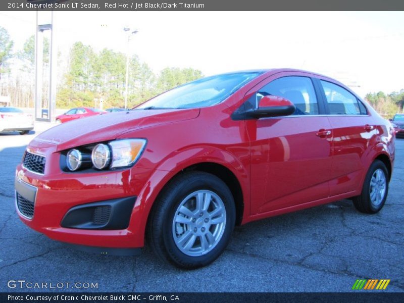 Red Hot / Jet Black/Dark Titanium 2014 Chevrolet Sonic LT Sedan