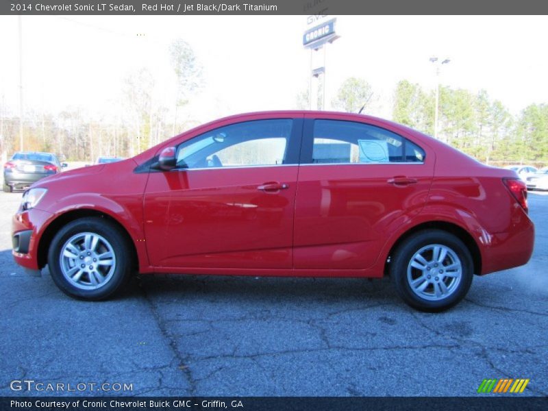 Red Hot / Jet Black/Dark Titanium 2014 Chevrolet Sonic LT Sedan