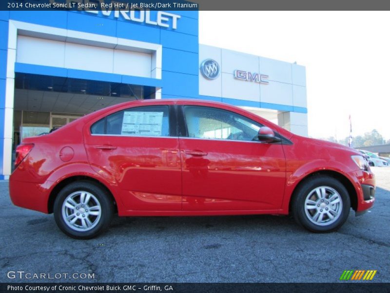 Red Hot / Jet Black/Dark Titanium 2014 Chevrolet Sonic LT Sedan