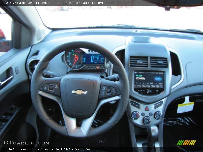 Red Hot / Jet Black/Dark Titanium 2014 Chevrolet Sonic LT Sedan