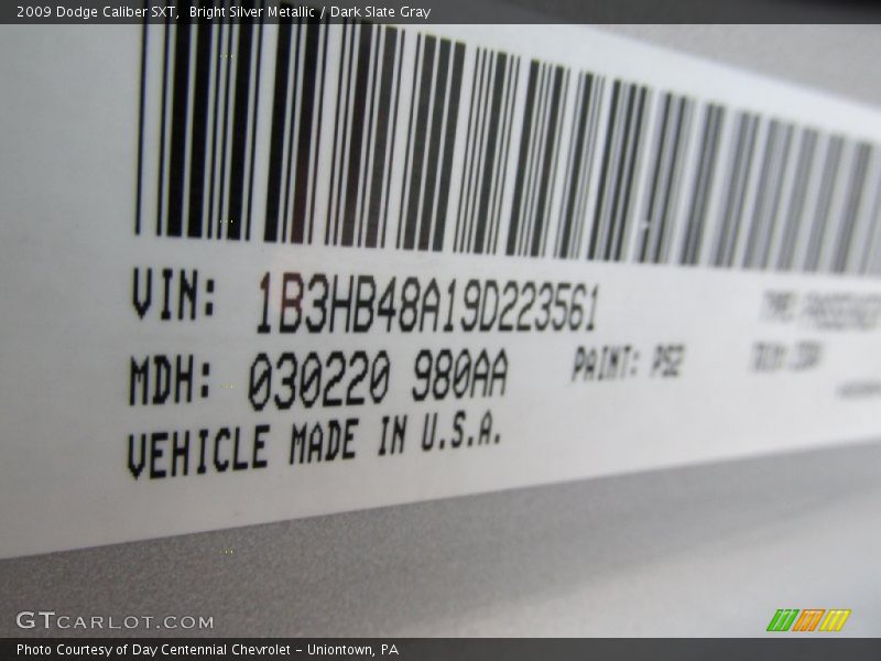 Bright Silver Metallic / Dark Slate Gray 2009 Dodge Caliber SXT