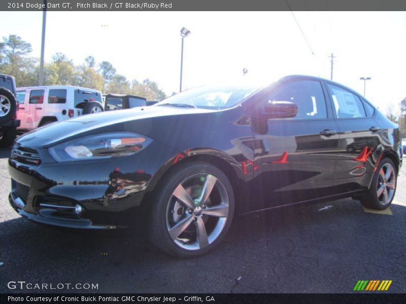 Pitch Black / GT Black/Ruby Red 2014 Dodge Dart GT