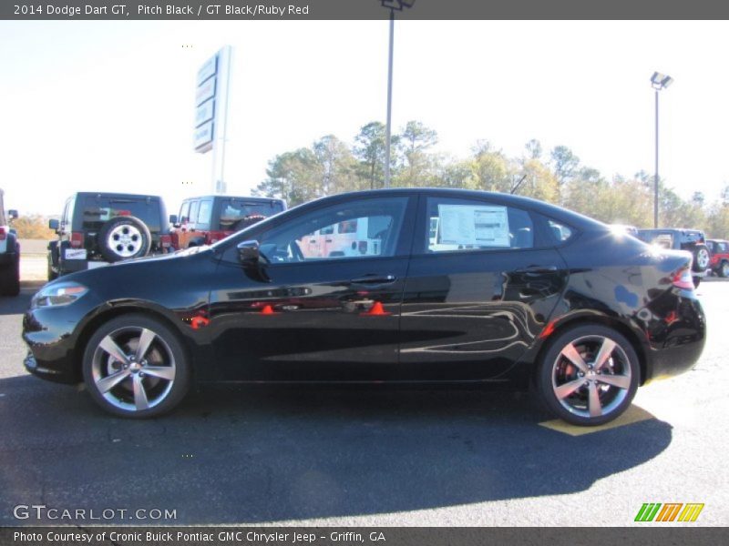 Pitch Black / GT Black/Ruby Red 2014 Dodge Dart GT