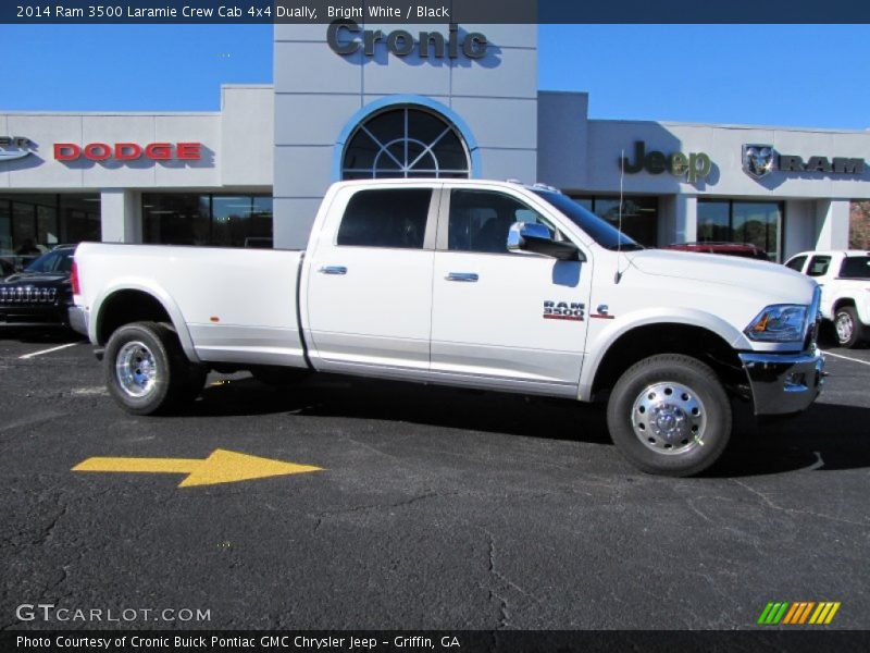 Bright White / Black 2014 Ram 3500 Laramie Crew Cab 4x4 Dually