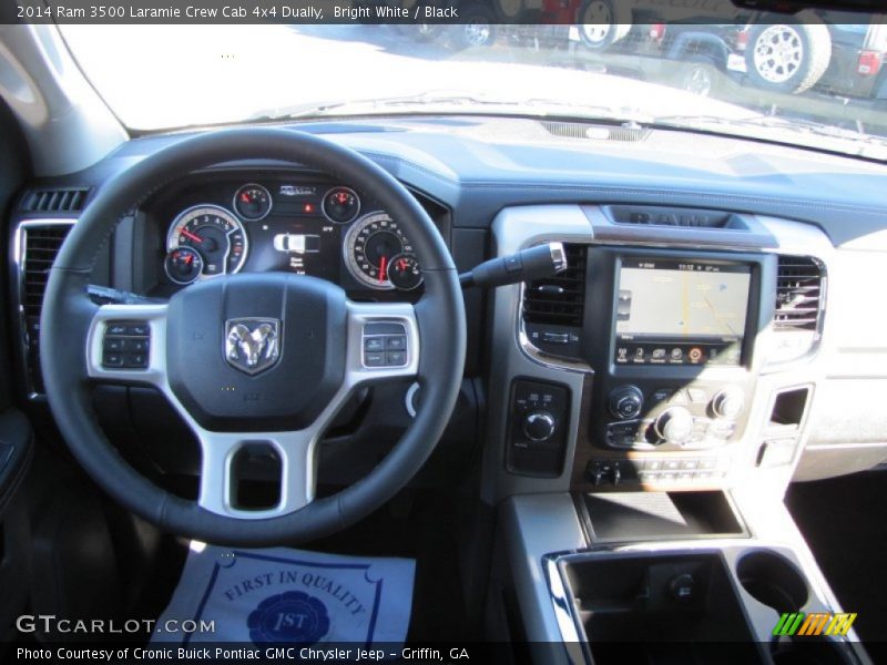 Bright White / Black 2014 Ram 3500 Laramie Crew Cab 4x4 Dually