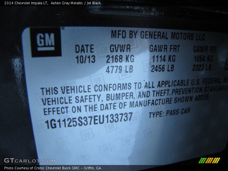 Ashen Gray Metallic / Jet Black 2014 Chevrolet Impala LT