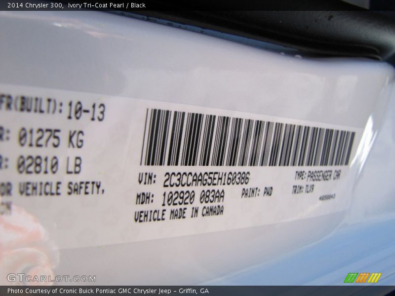 2014 300  Ivory Tri-Coat Pearl Color Code PWD