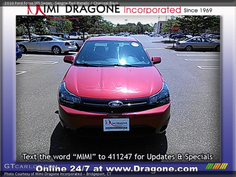 Sangria Red Metallic / Charcoal Black 2010 Ford Focus SES Sedan
