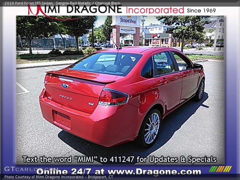 Sangria Red Metallic / Charcoal Black 2010 Ford Focus SES Sedan