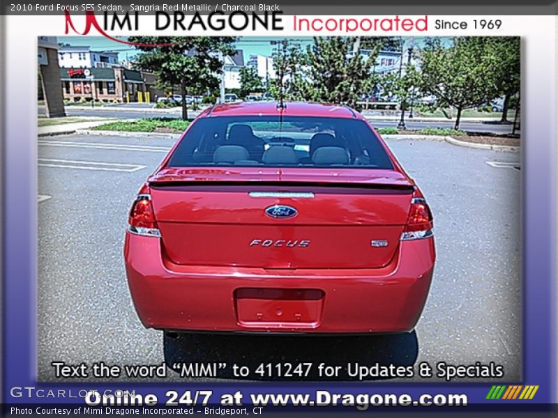 Sangria Red Metallic / Charcoal Black 2010 Ford Focus SES Sedan