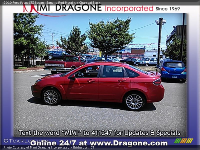 Sangria Red Metallic / Charcoal Black 2010 Ford Focus SES Sedan