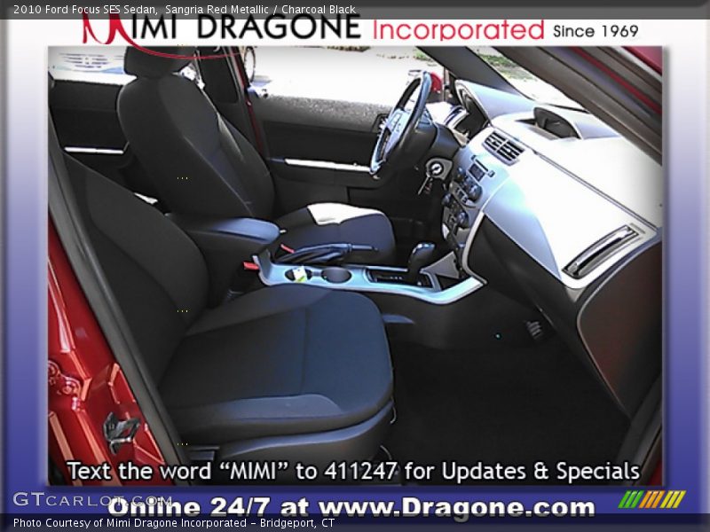Sangria Red Metallic / Charcoal Black 2010 Ford Focus SES Sedan