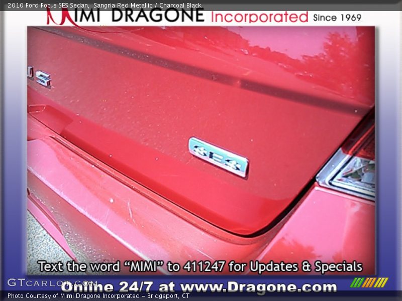 Sangria Red Metallic / Charcoal Black 2010 Ford Focus SES Sedan