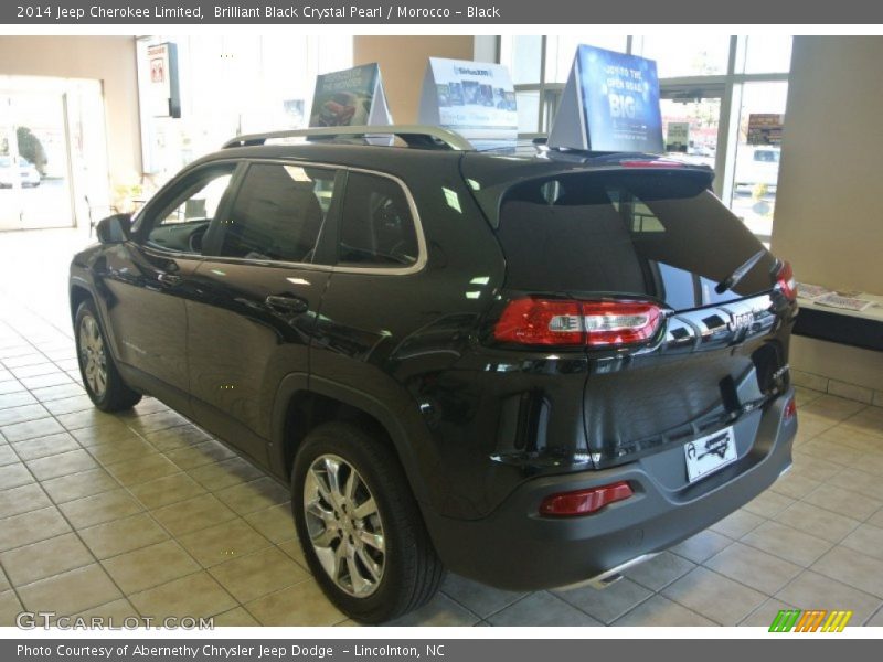 Brilliant Black Crystal Pearl / Morocco - Black 2014 Jeep Cherokee Limited