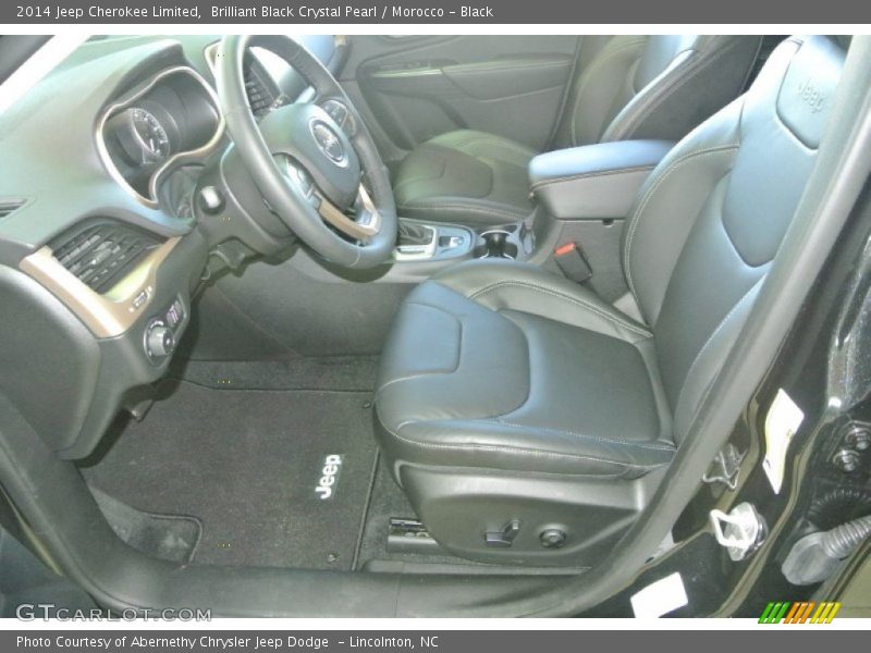 Brilliant Black Crystal Pearl / Morocco - Black 2014 Jeep Cherokee Limited