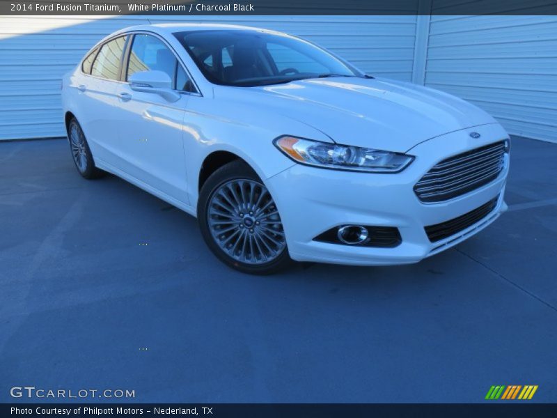 White Platinum / Charcoal Black 2014 Ford Fusion Titanium
