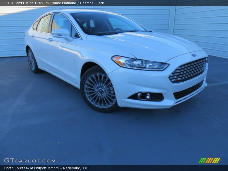 White Platinum / Charcoal Black 2014 Ford Fusion Titanium