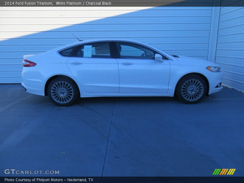 White Platinum / Charcoal Black 2014 Ford Fusion Titanium