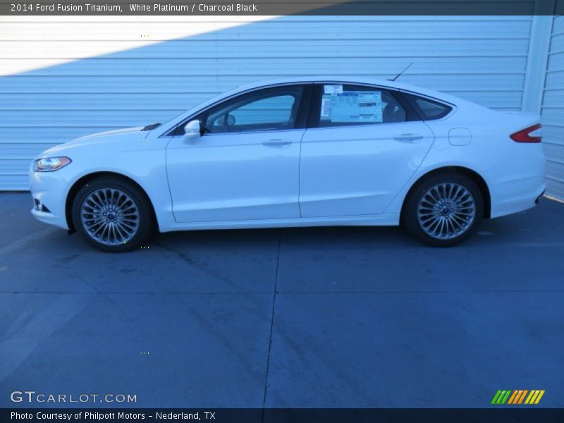 White Platinum / Charcoal Black 2014 Ford Fusion Titanium