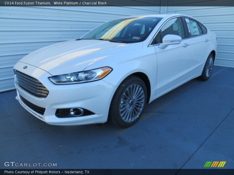 White Platinum / Charcoal Black 2014 Ford Fusion Titanium