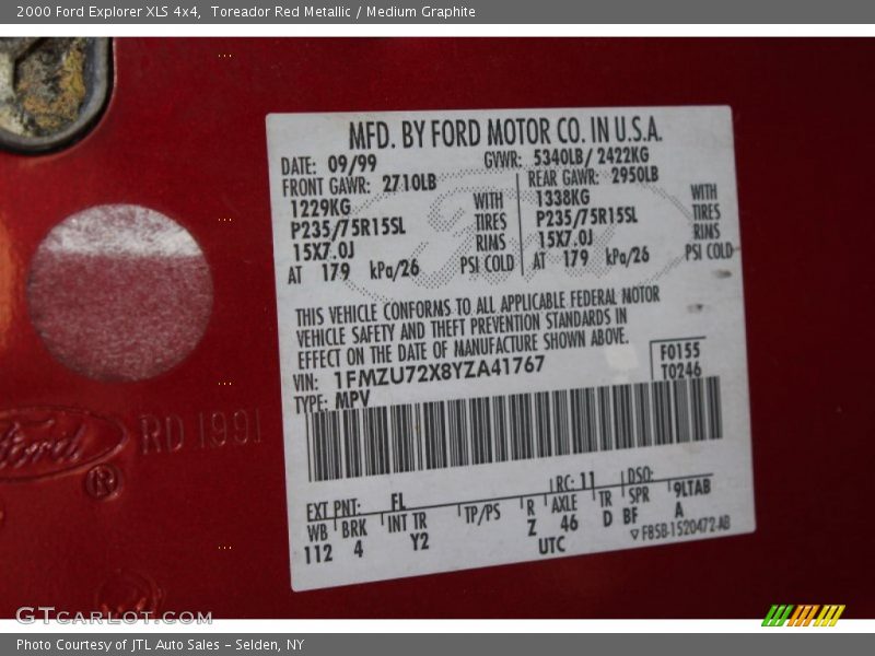 Toreador Red Metallic / Medium Graphite 2000 Ford Explorer XLS 4x4