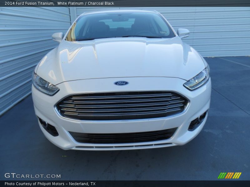 White Platinum / Charcoal Black 2014 Ford Fusion Titanium