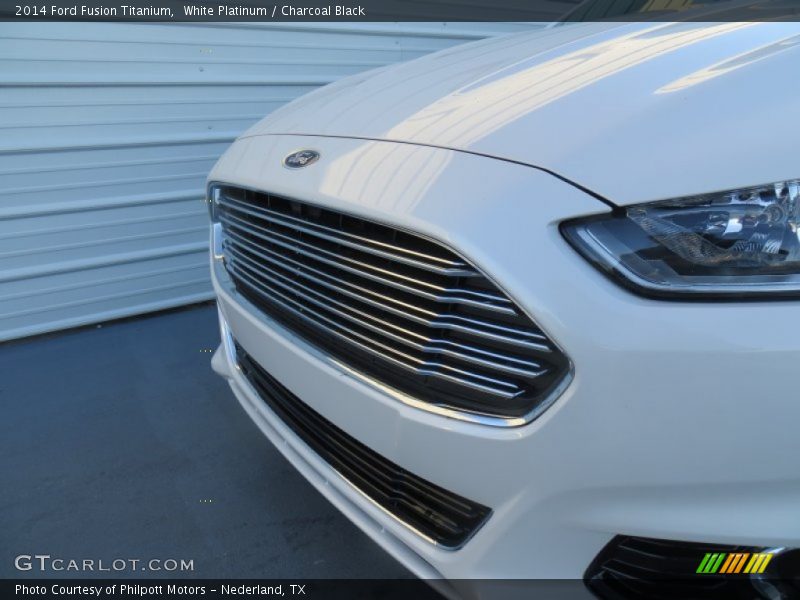 White Platinum / Charcoal Black 2014 Ford Fusion Titanium