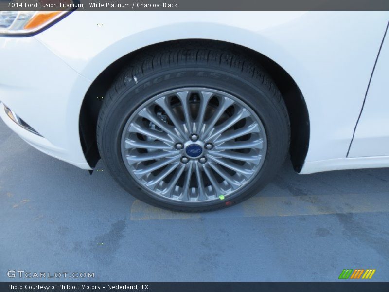 White Platinum / Charcoal Black 2014 Ford Fusion Titanium