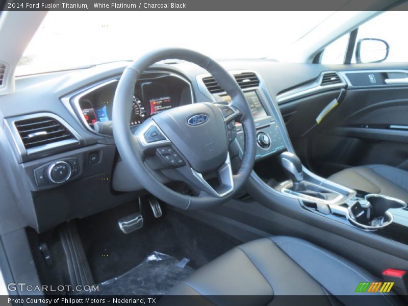 White Platinum / Charcoal Black 2014 Ford Fusion Titanium