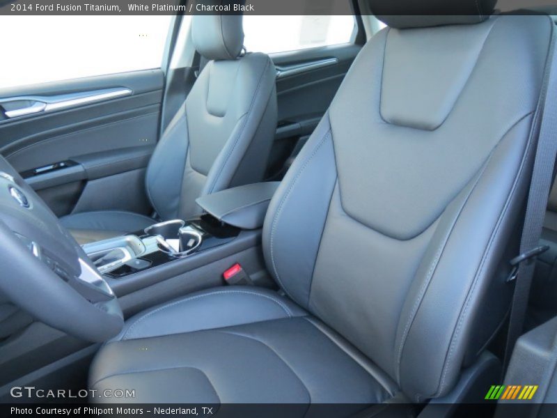 White Platinum / Charcoal Black 2014 Ford Fusion Titanium