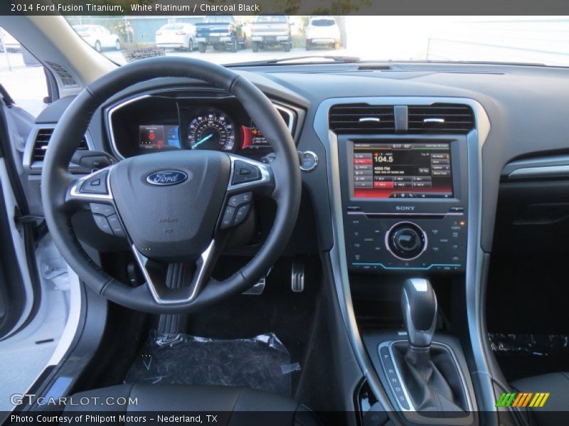White Platinum / Charcoal Black 2014 Ford Fusion Titanium
