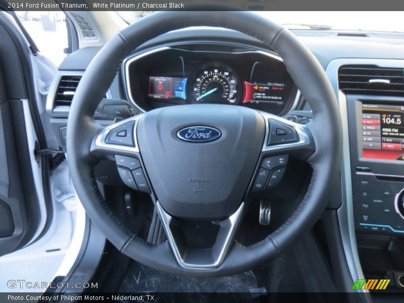 White Platinum / Charcoal Black 2014 Ford Fusion Titanium