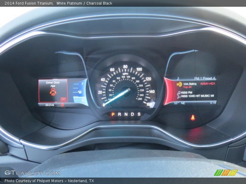 White Platinum / Charcoal Black 2014 Ford Fusion Titanium