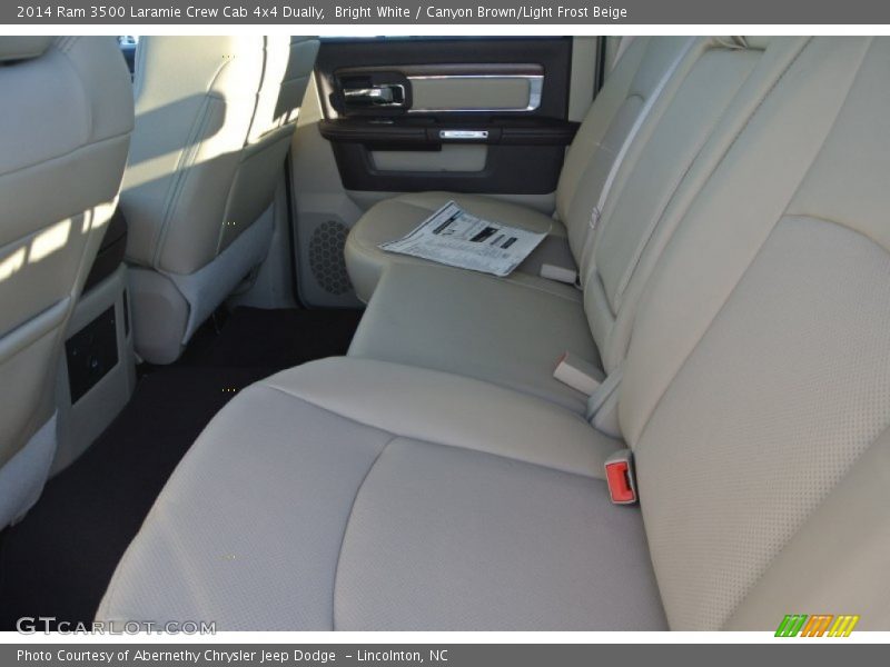 Bright White / Canyon Brown/Light Frost Beige 2014 Ram 3500 Laramie Crew Cab 4x4 Dually
