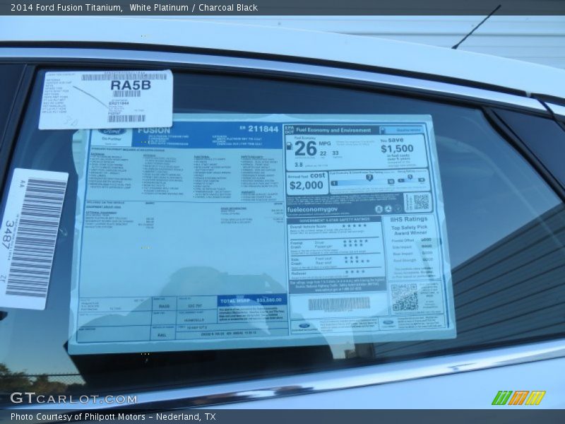 White Platinum / Charcoal Black 2014 Ford Fusion Titanium