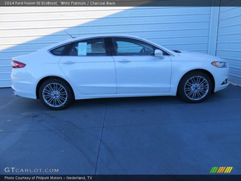 White Platinum / Charcoal Black 2014 Ford Fusion SE EcoBoost