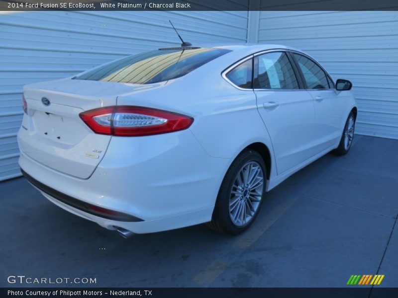 White Platinum / Charcoal Black 2014 Ford Fusion SE EcoBoost