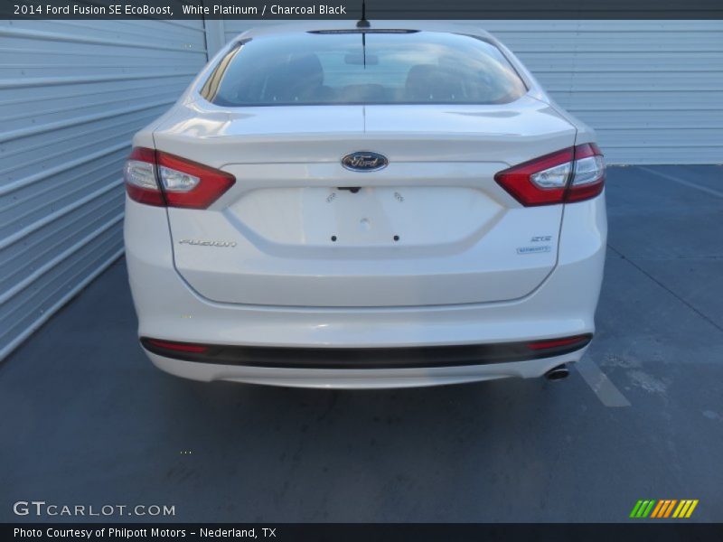 White Platinum / Charcoal Black 2014 Ford Fusion SE EcoBoost