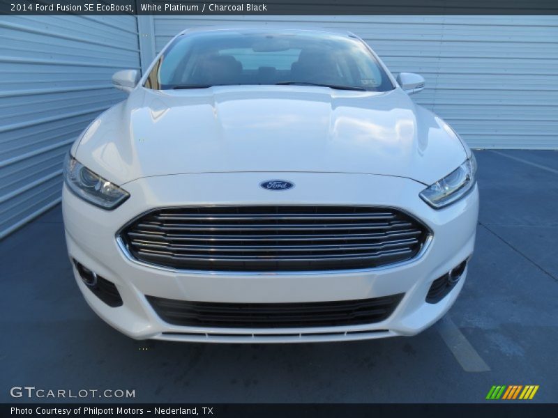 White Platinum / Charcoal Black 2014 Ford Fusion SE EcoBoost