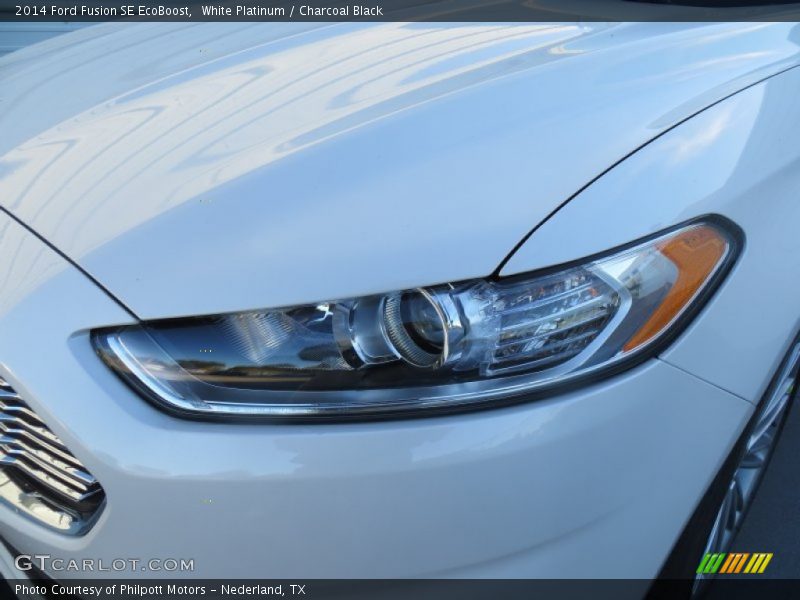 White Platinum / Charcoal Black 2014 Ford Fusion SE EcoBoost