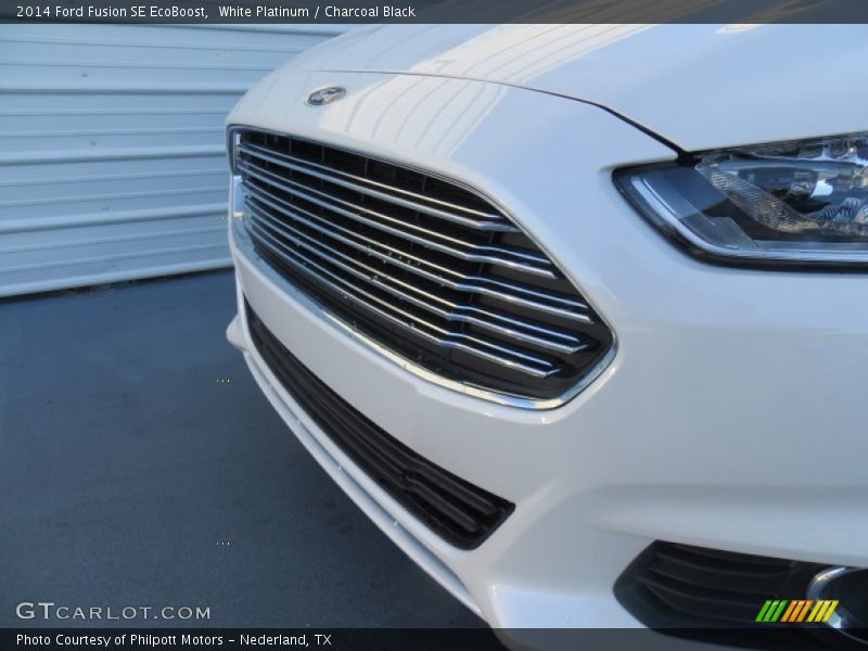 White Platinum / Charcoal Black 2014 Ford Fusion SE EcoBoost